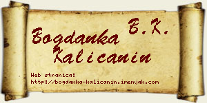 Bogdanka Kaličanin vizit kartica